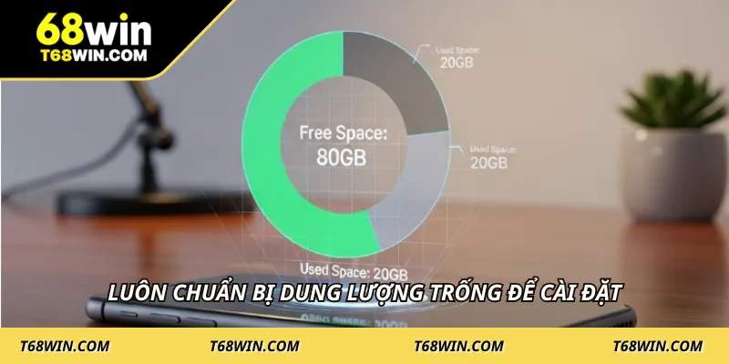Luôn chuẩn bị dung lượng trống để cài đặt